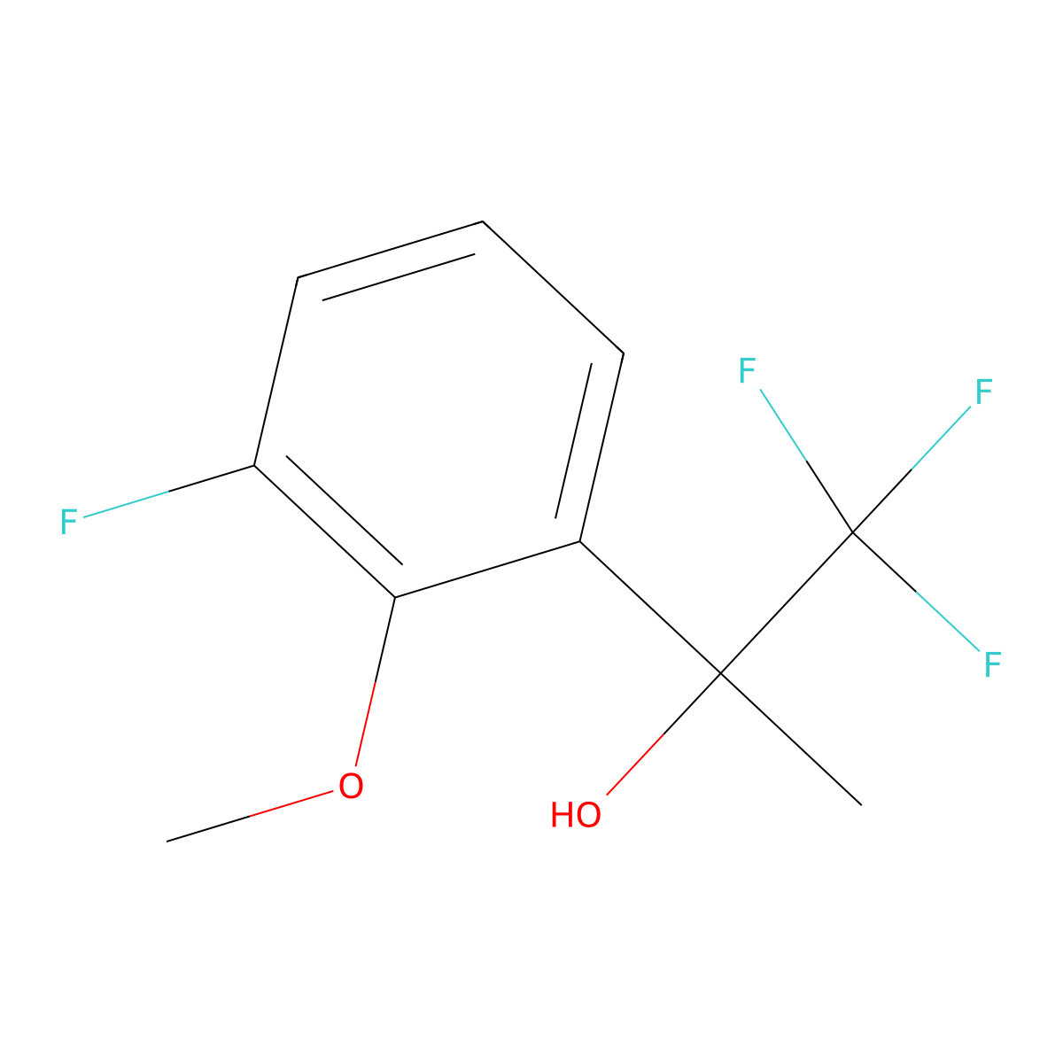 1,1,1-Trifluoro-2-(3-fluoro-2-methoxyphenyl)propan-2-ol molecular structure, CAS 2918956-72-4