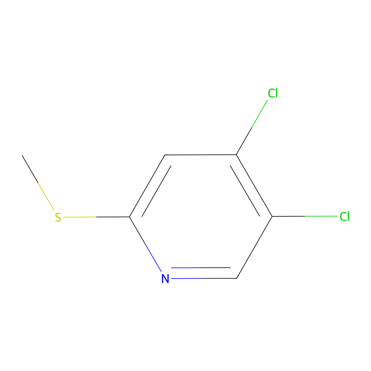 4,5-Dichloro-2-(methylthio)pyridine molecular structure, CAS 2918956-76-8