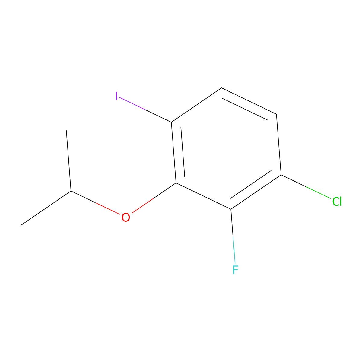 1-Chloro-2-fluoro-4-iodo-3-isopropoxybenZene molecular structure, CAS 2918956-91-7