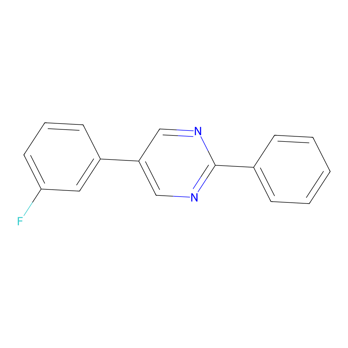 5-(3-Fluorophenyl)-2-phenylpyrimidine molecular structure, CAS 2918957-71-6