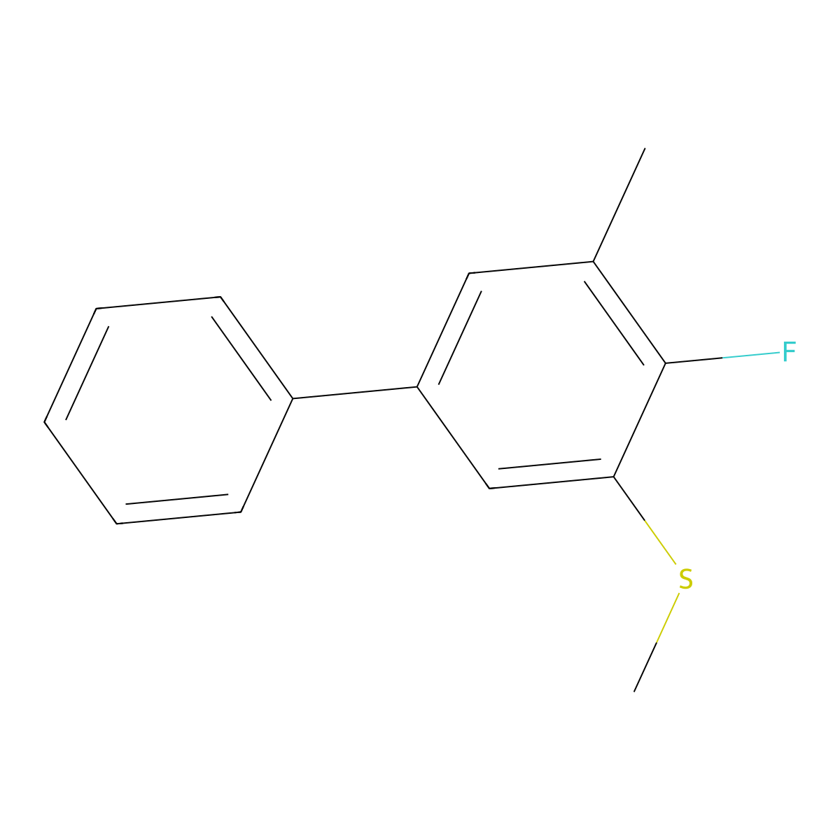 (4-Fluoro-5-methyl-[1,1'-biphenyl]-3-yl)(methyl)sulfane molecular structure, CAS 2918958-04-8