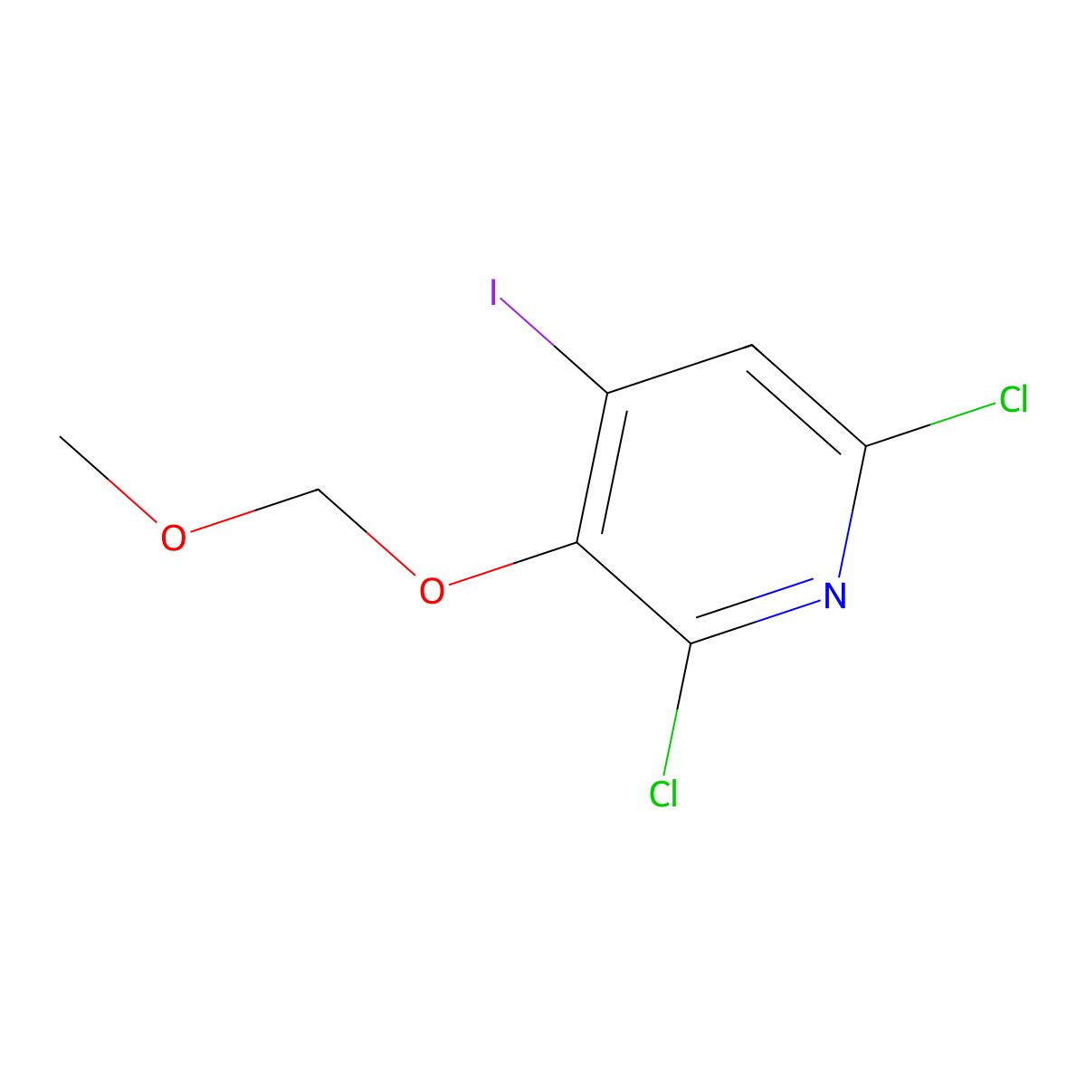 2,6-Dichloro-4-iodo-3-(methoxymethoxy)pyridine molecular structure, CAS 2918958-16-2