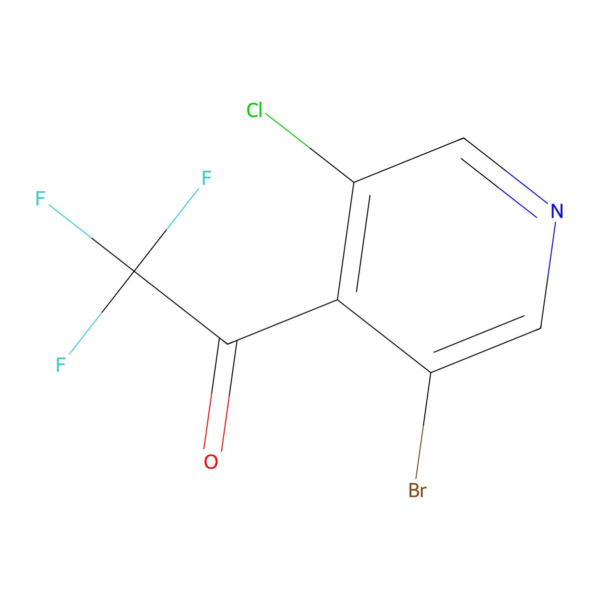 1-(3-Bromo-5-chloropyridin-4-yl)-2,2,2-trifluoroethanone molecular structure, CAS 2918958-21-9