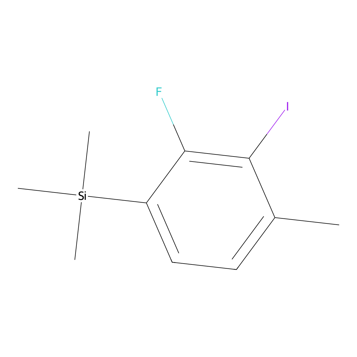 (2-Fluoro-3-iodo-4-methylphenyl)trimethylsilane molecular structure, CAS 2918958-48-0