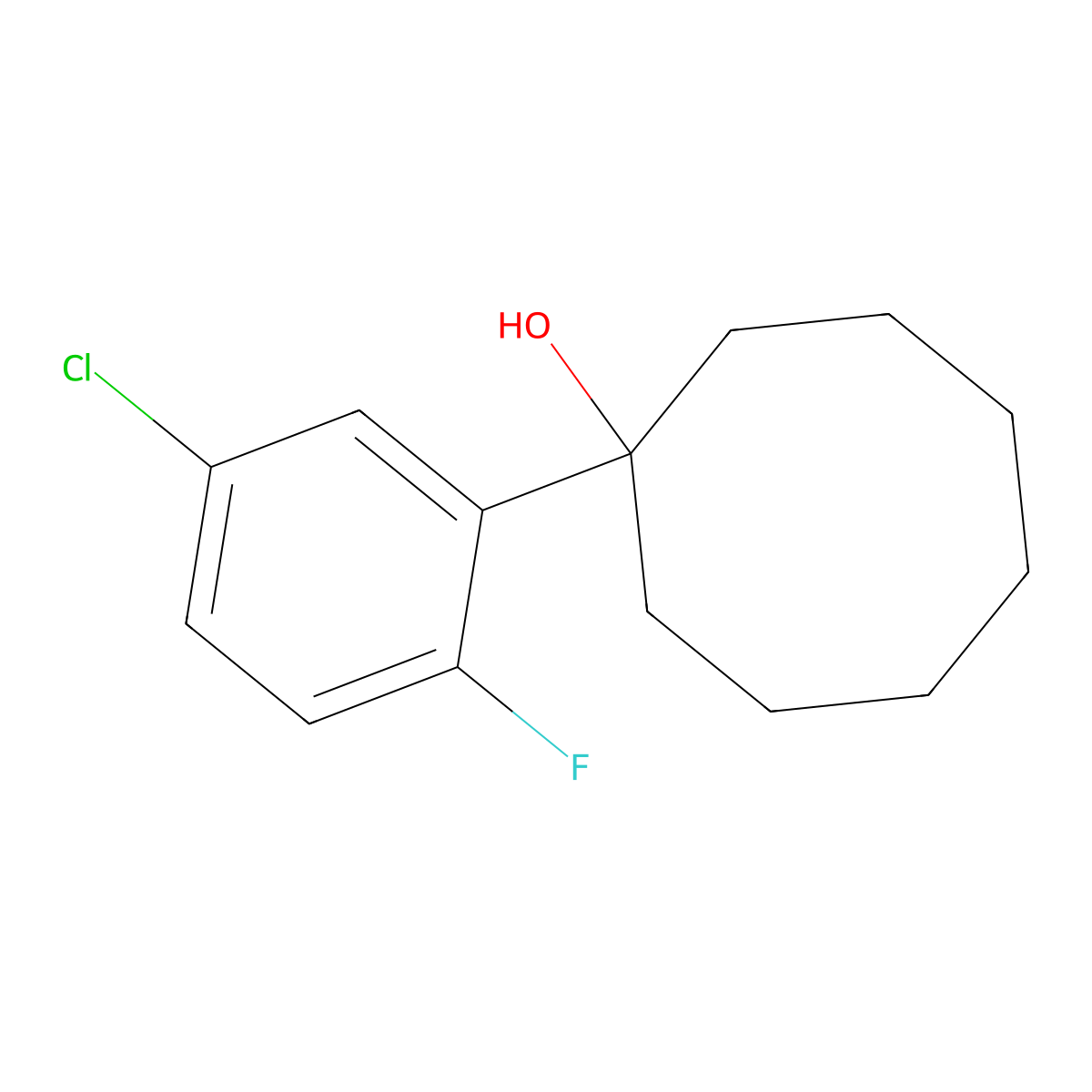1-(5-Chloro-2-fluorophenyl)cyclooctanol molecular structure, CAS 2918958-57-1