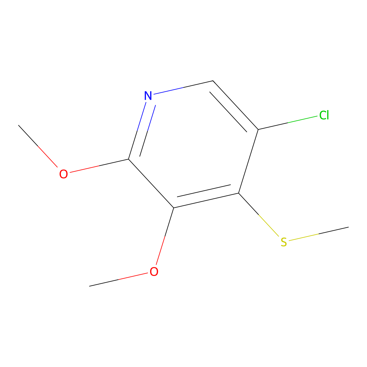 5-Chloro-2,3-dimethoxy-4-(methylthio)pyridine molecular structure, CAS 2918958-66-2