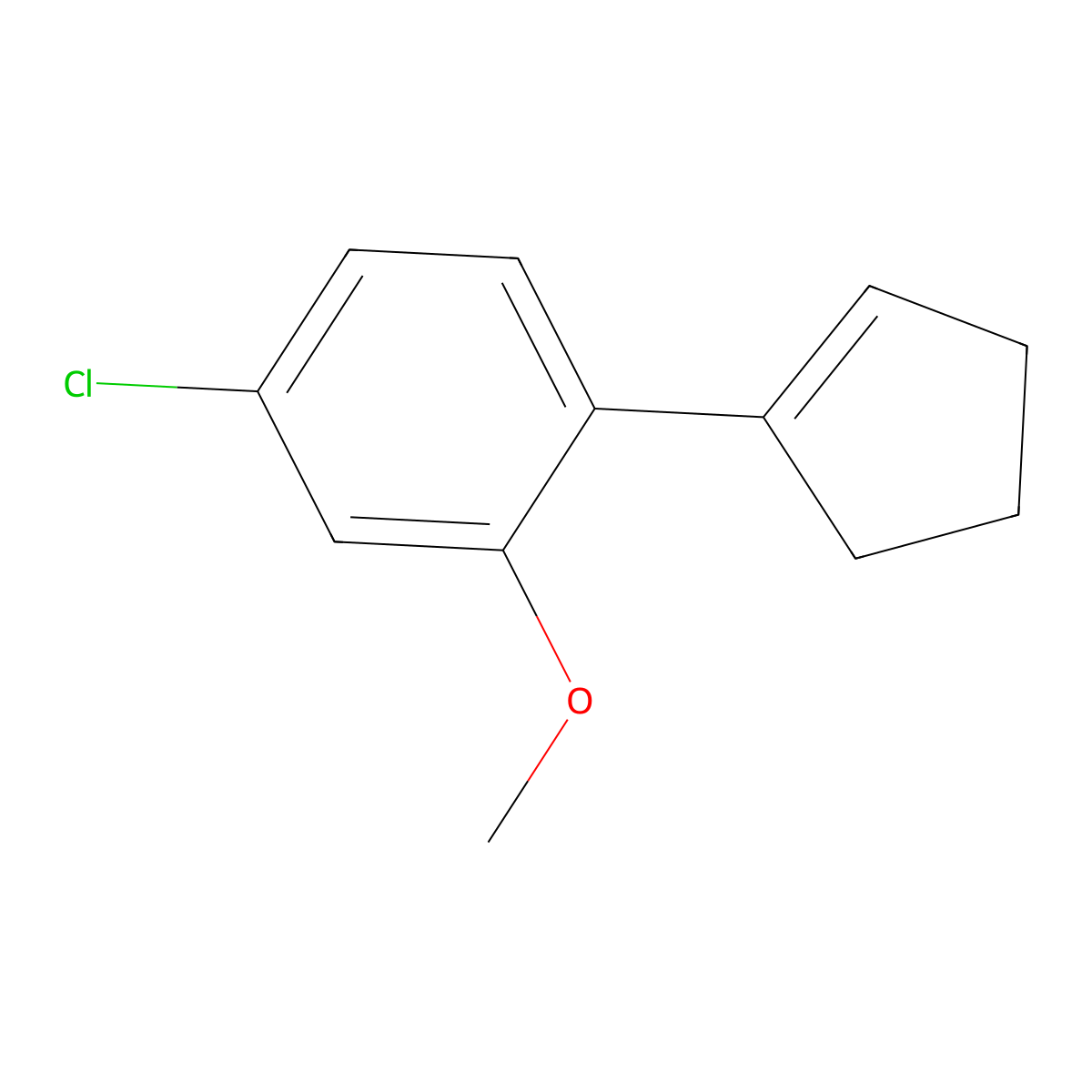 4-Chloro-1-(cyclopent-1-en-1-yl)-2-methoxybenzene molecular structure, CAS 2918958-70-8