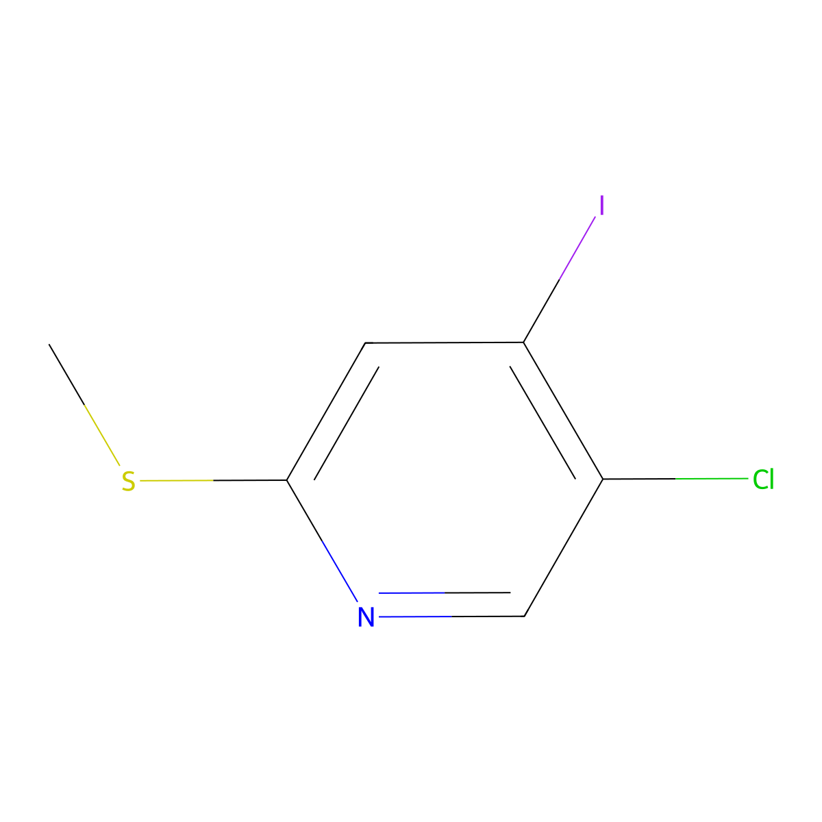 5-Chloro-4-iodo-2-(methylthio)pyridine molecular structure, CAS 2918958-84-4