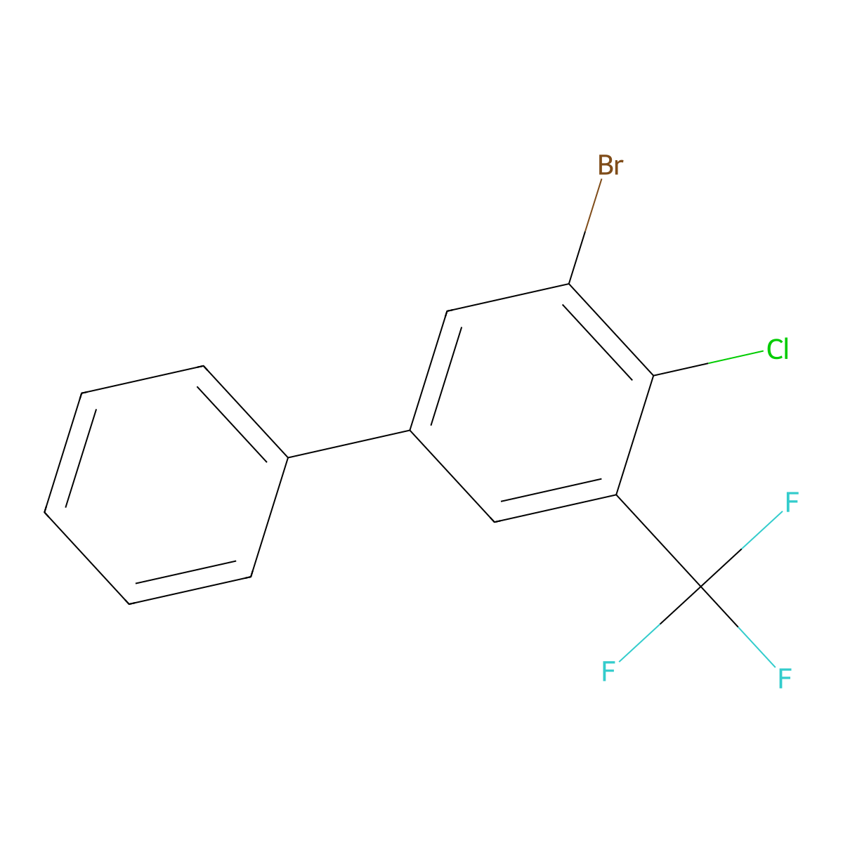 3-Bromo-4-chloro-5-(trifluoromethyl)-1,1'-biphenyl molecular structure, CAS 2918959-20-1