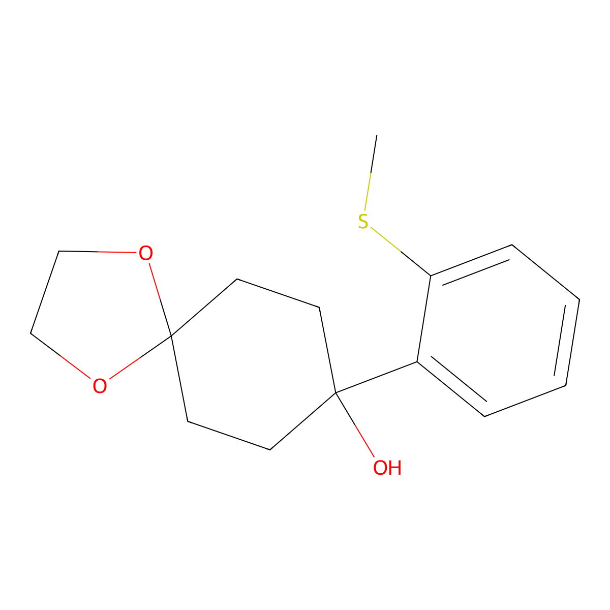 8-(2-(Methylthio)phenyl)-1,4-dioxaspiro[4.5]decan-8-ol molecular structure, CAS 2918959-57-4