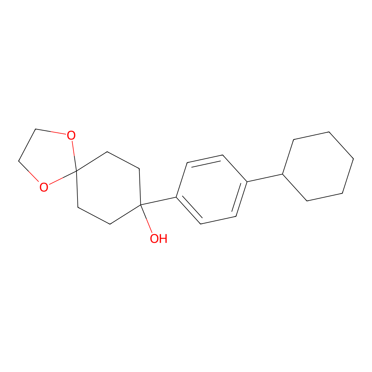 8-(4-Cyclohexylphenyl)-1,4-dioxaspiro[4.5]decan-8-ol molecular structure, CAS 2918959-64-3