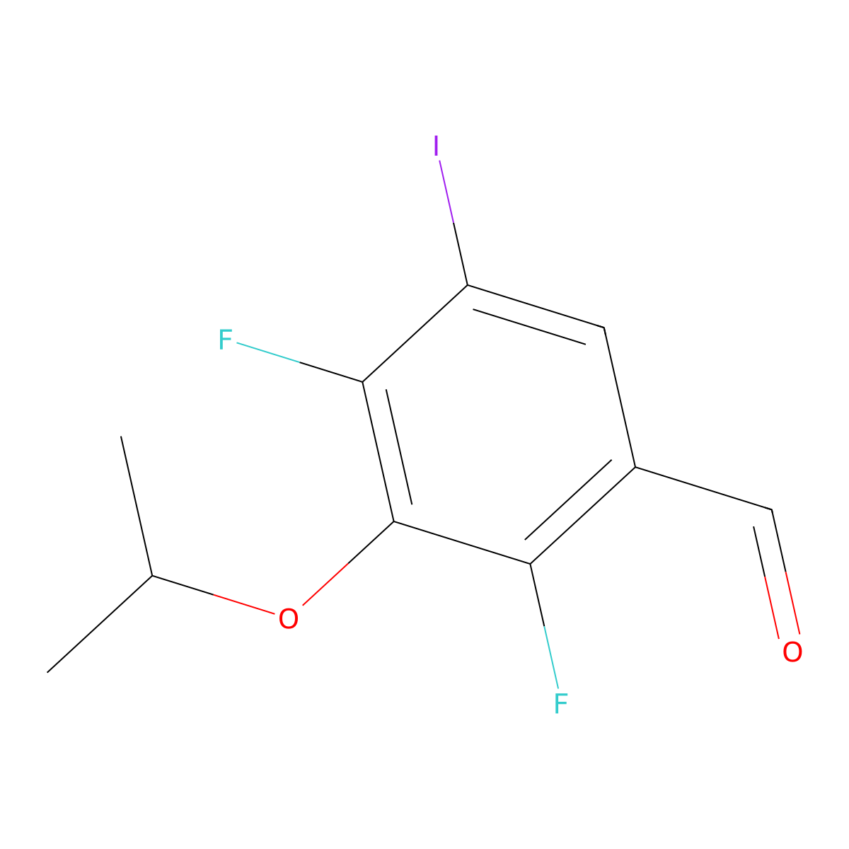 2,4-Difluoro-5-iodo-3-isopropoxybenZaldehyde molecular structure, CAS 2918959-67-6