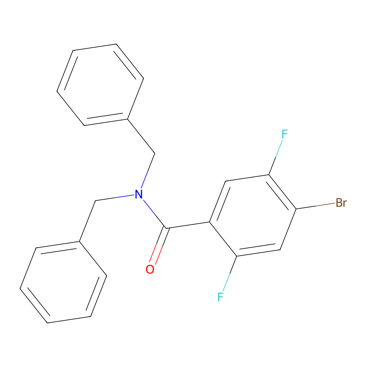 N,N-dibenzyl-4-bromo-2,5-difluorobenzamide molecular structure, CAS 2918959-71-2
