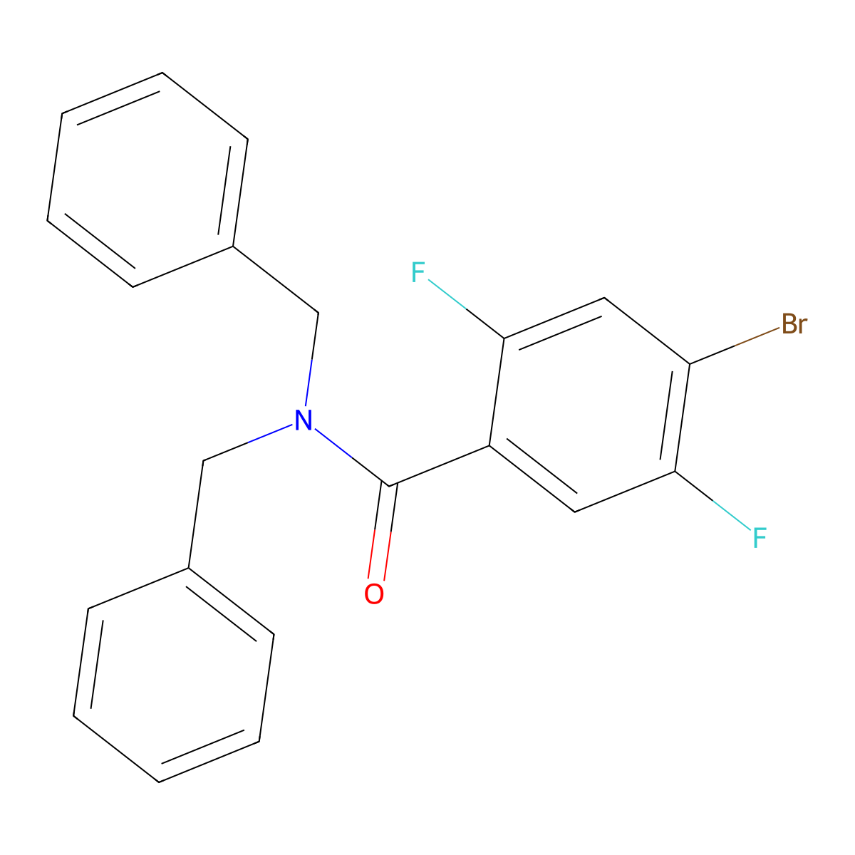 N,N-dibenzyl-4-bromo-2,5-difluorobenzamide molecular structure, CAS 2918959-71-2