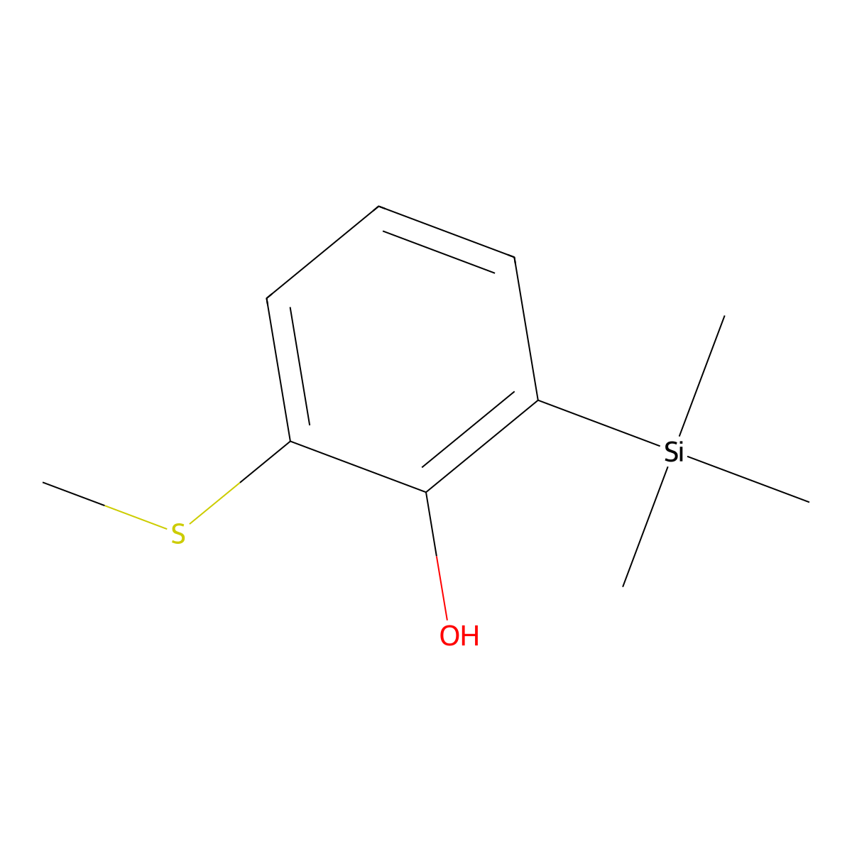 2-(Methylthio)-6-(trimethylsilyl)phenol molecular structure, CAS 2918960-09-3