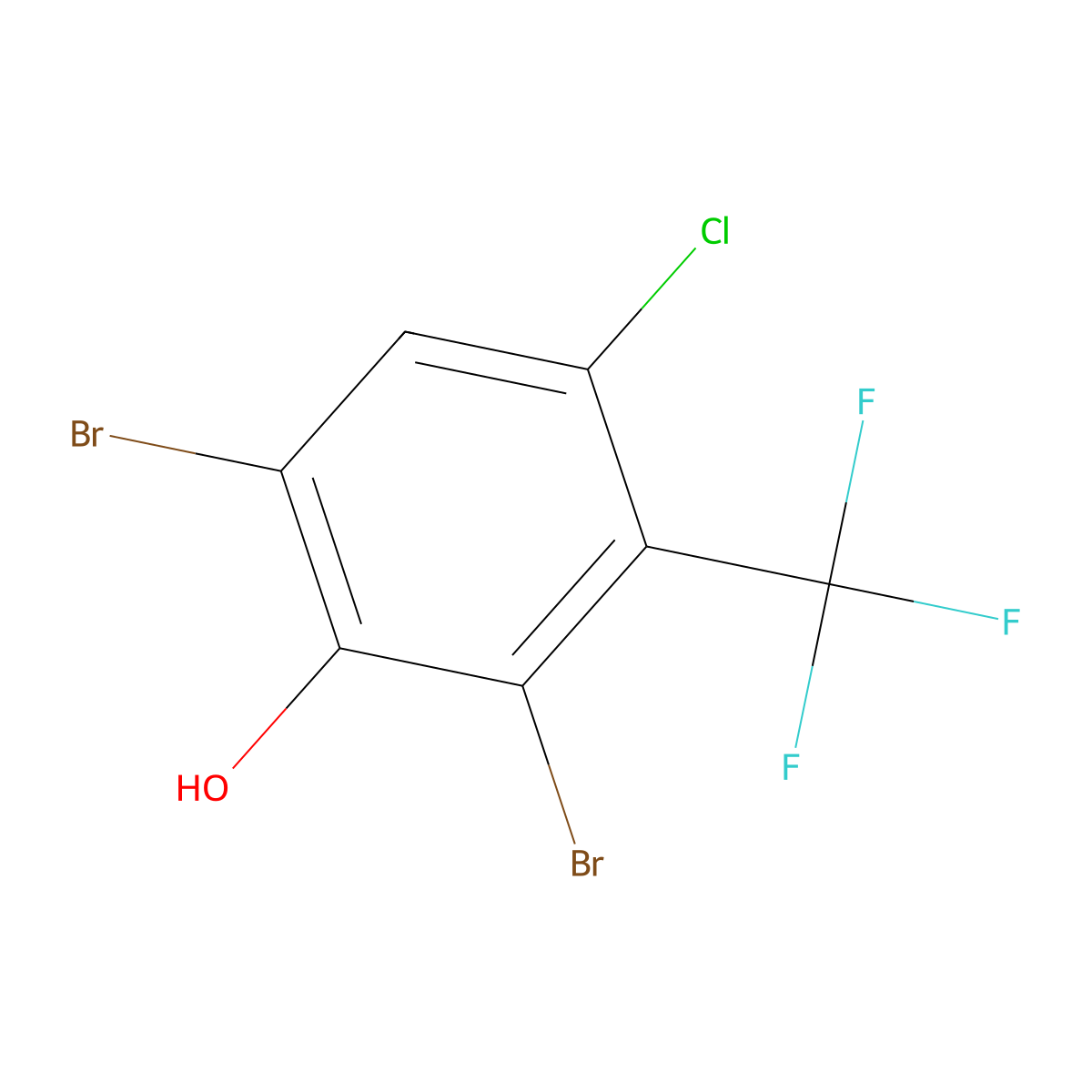 2,6-Dibromo-4-chloro-3-(trifluoromethyl)phenol molecular structure, CAS 2918960-33-3