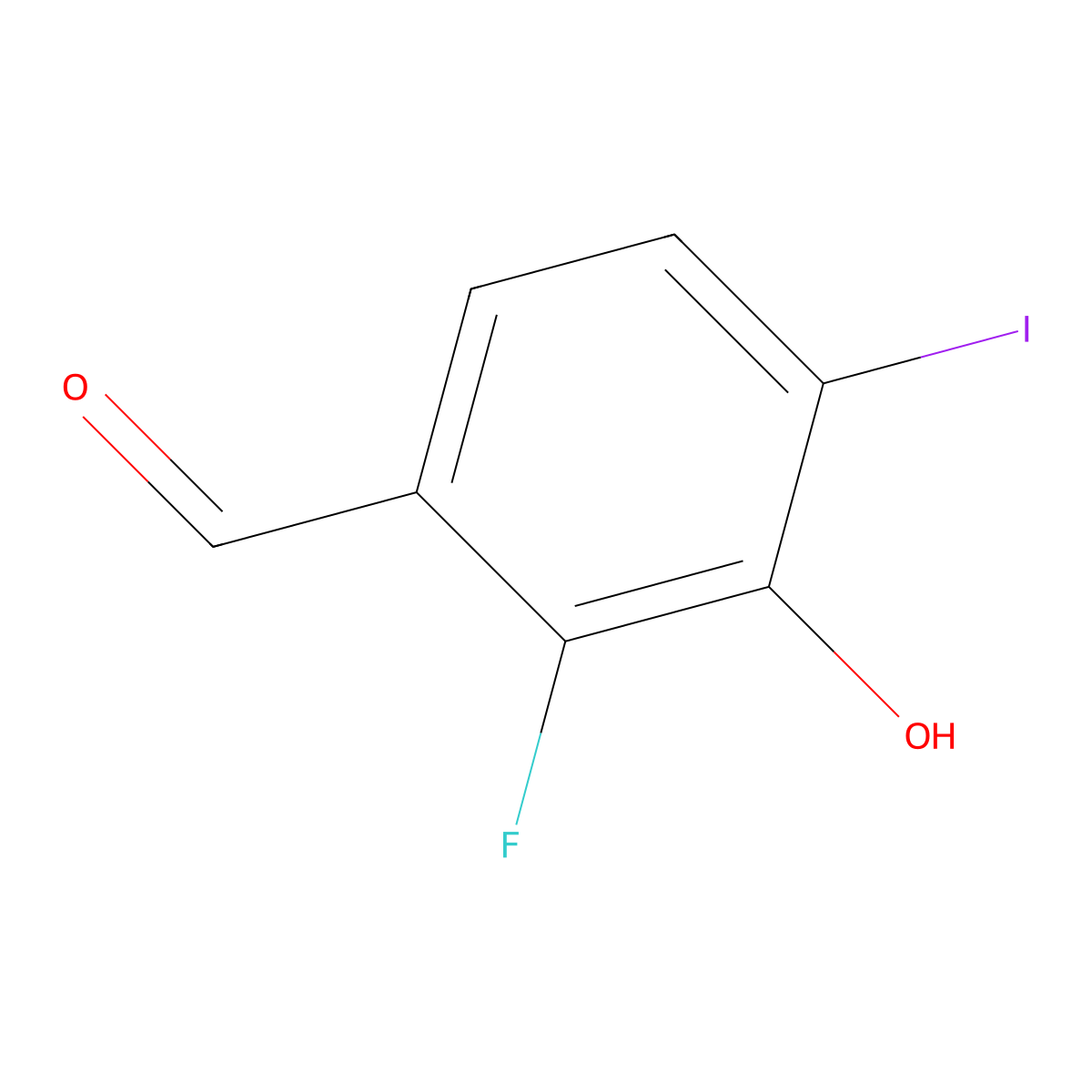 2-Fluoro-3-hydroxy-4-iodobenZaldehyde molecular structure, CAS 2918960-47-9