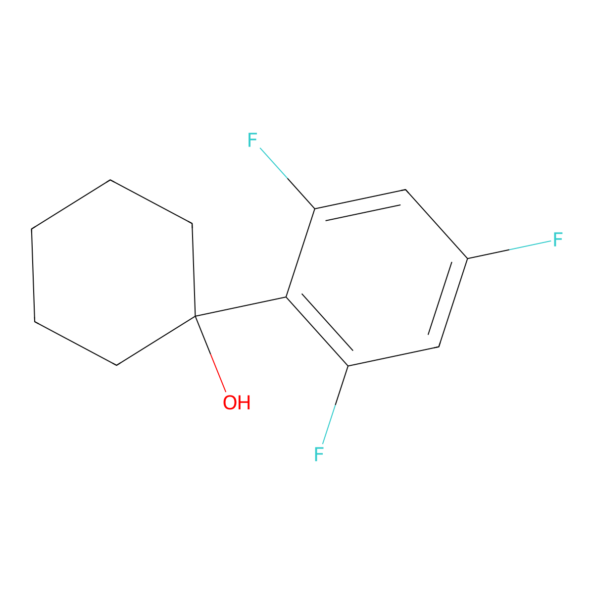 1-(2,4,6-Trifluorophenyl)cyclohexanol molecular structure, CAS 2918960-51-5