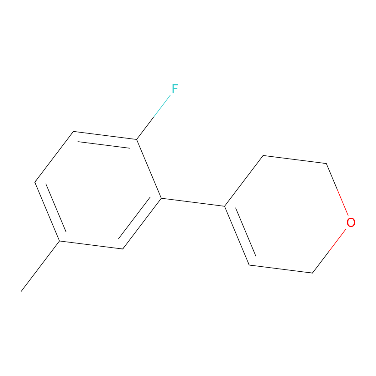 4-(2-fluoro-5-methylphenyl)-3,6-dihydro-2H-pyran molecular structure, CAS 2918960-58-2