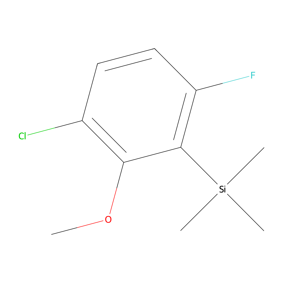 (3-Chloro-6-fluoro-2-methoxyphenyl)trimethylsilane molecular structure, CAS 2918960-85-5