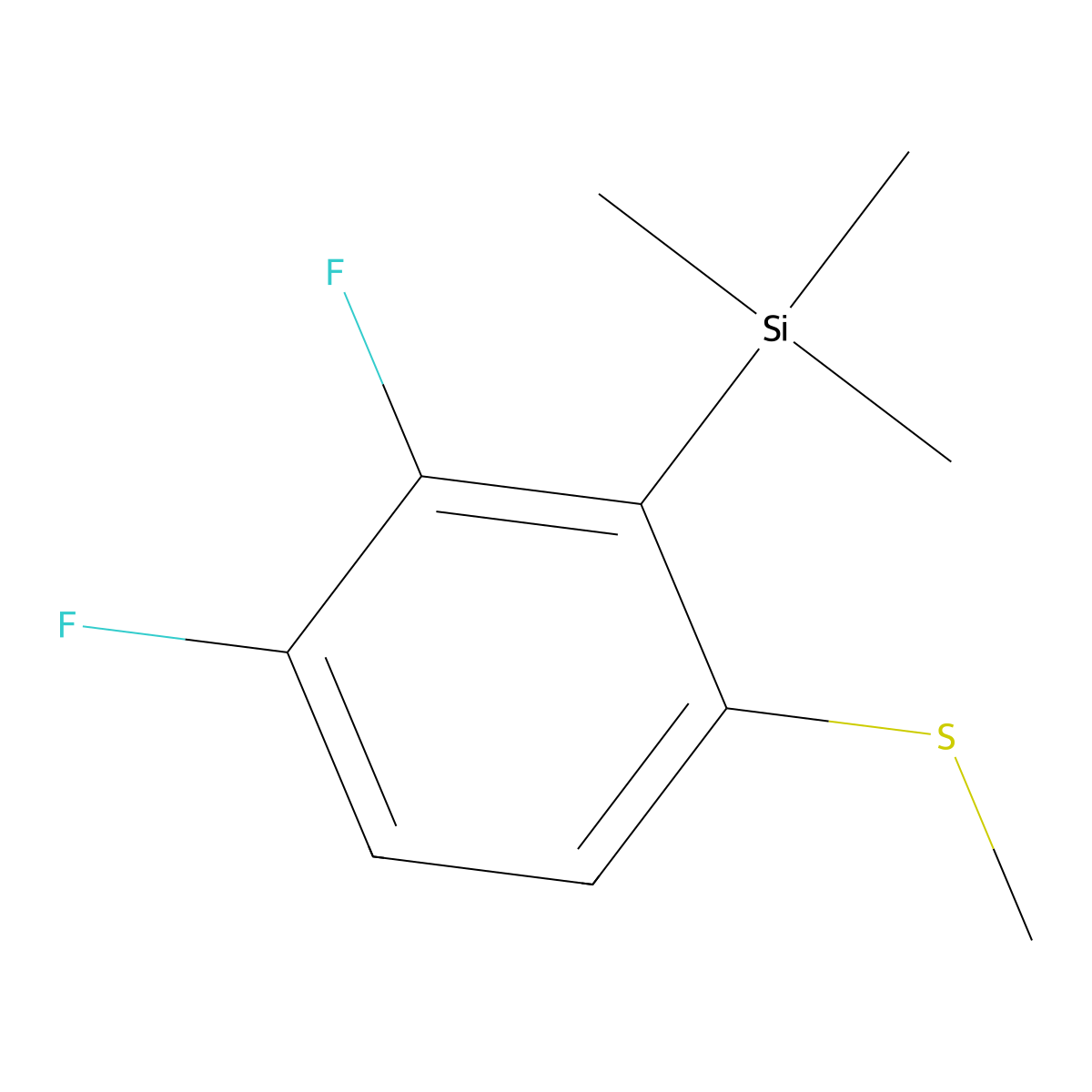 (2,3-Difluoro-6-(methylthio)phenyl)trimethylsilane molecular structure, CAS 2918960-88-8