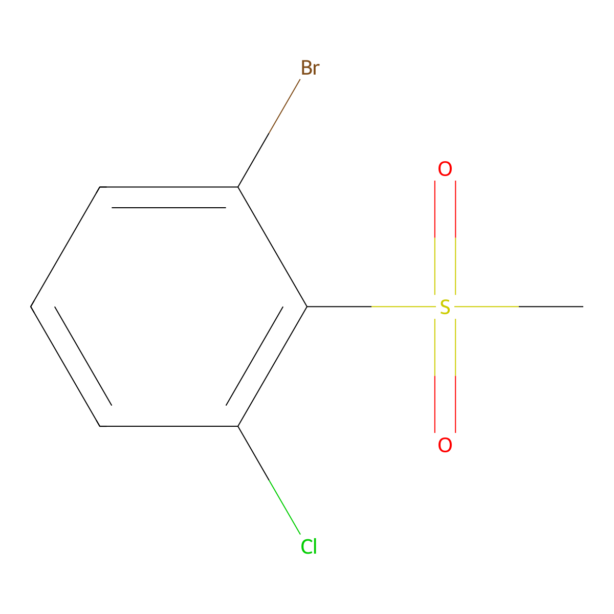 1-Bromo-3-chloro-2-(methylsulfonyl)benZene molecular structure, CAS 2918961-10-9