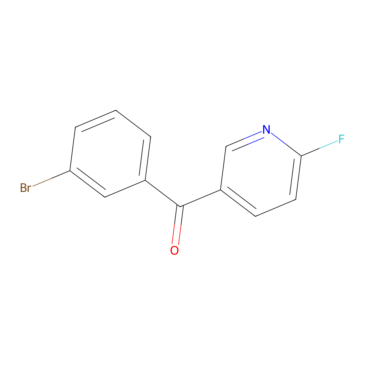 (3-Bromophenyl)(6-fluoropyridin-3-yl)methanone molecular structure, CAS 2918962-04-4