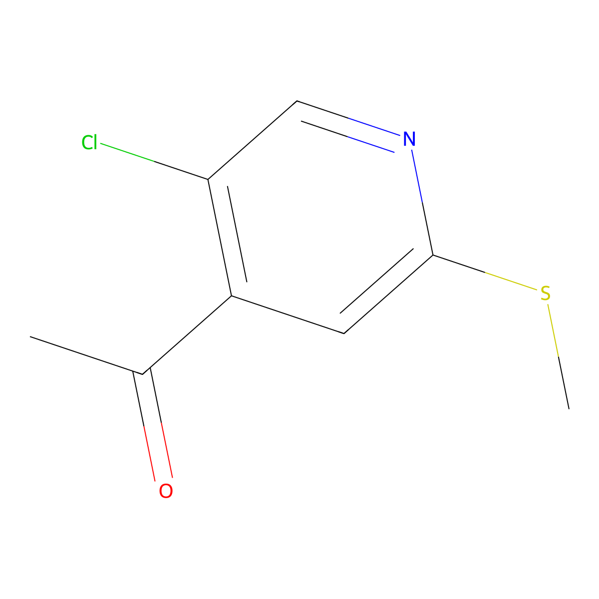 1-(5-Chloro-2-(methylthio)pyridin-4-yl)ethanone molecular structure, CAS 2918962-12-4