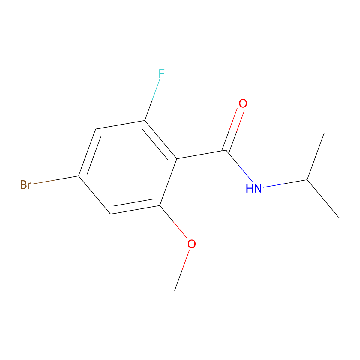 4-bromo-2-fluoro-N-isopropyl-6-methoxybenzamide molecular structure, CAS 2918962-30-6