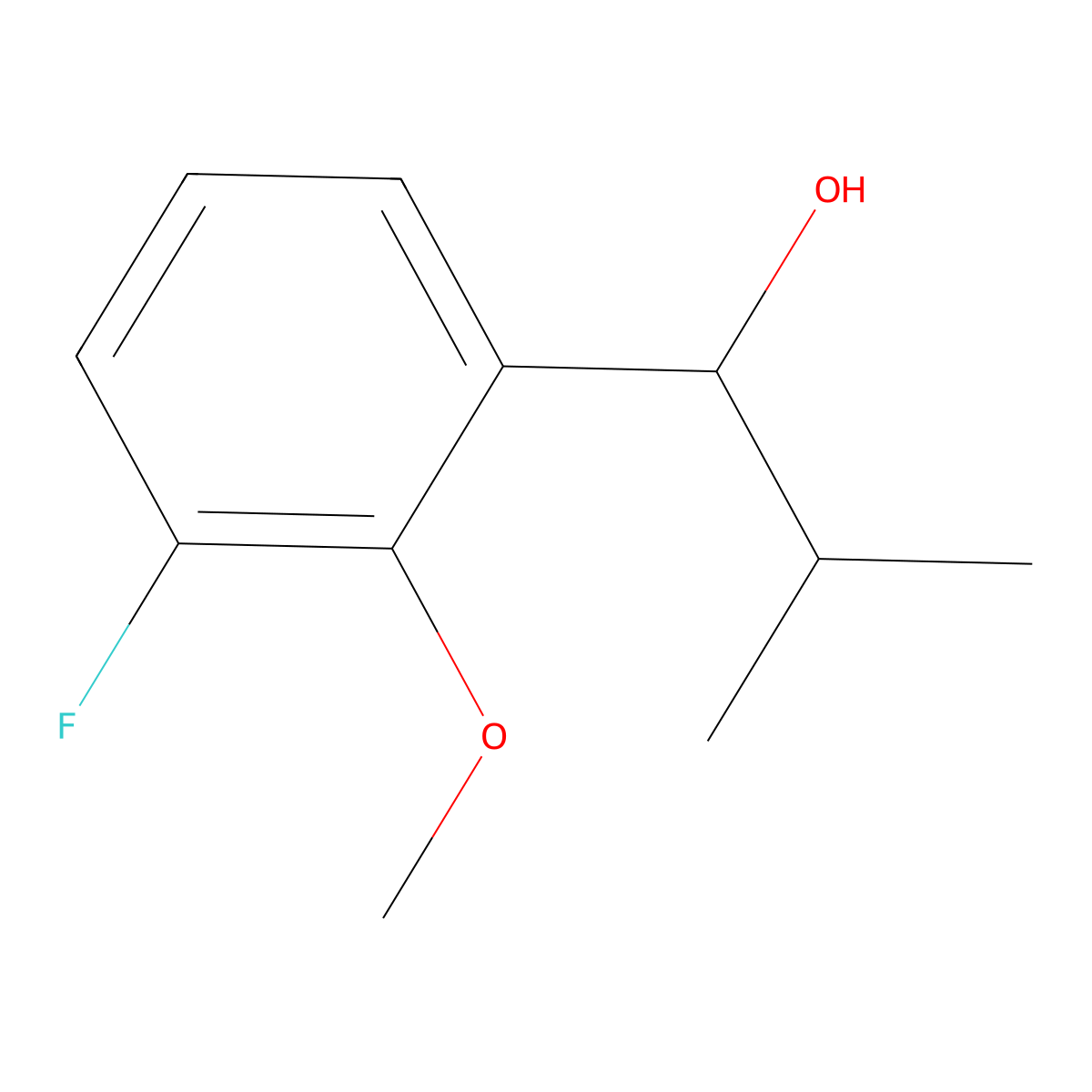 1-(3-Fluoro-2-methoxyphenyl)-2-methylpropan-1-ol molecular structure, CAS 2918962-88-4