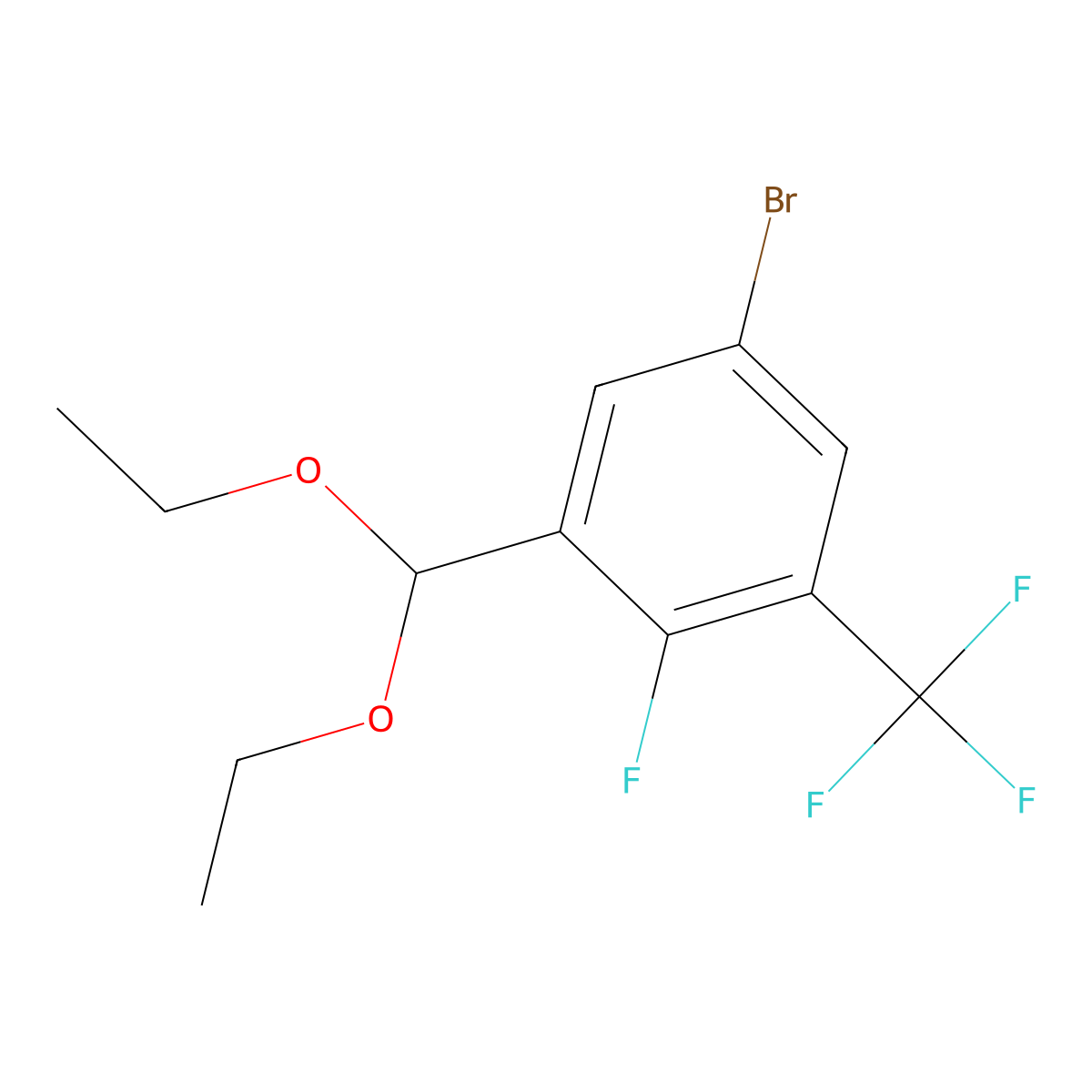 5-Bromo-1-(diethoxymethyl)-2-fluoro-3-(trifluoromethyl)benZene molecular structure, CAS 2918963-14-9