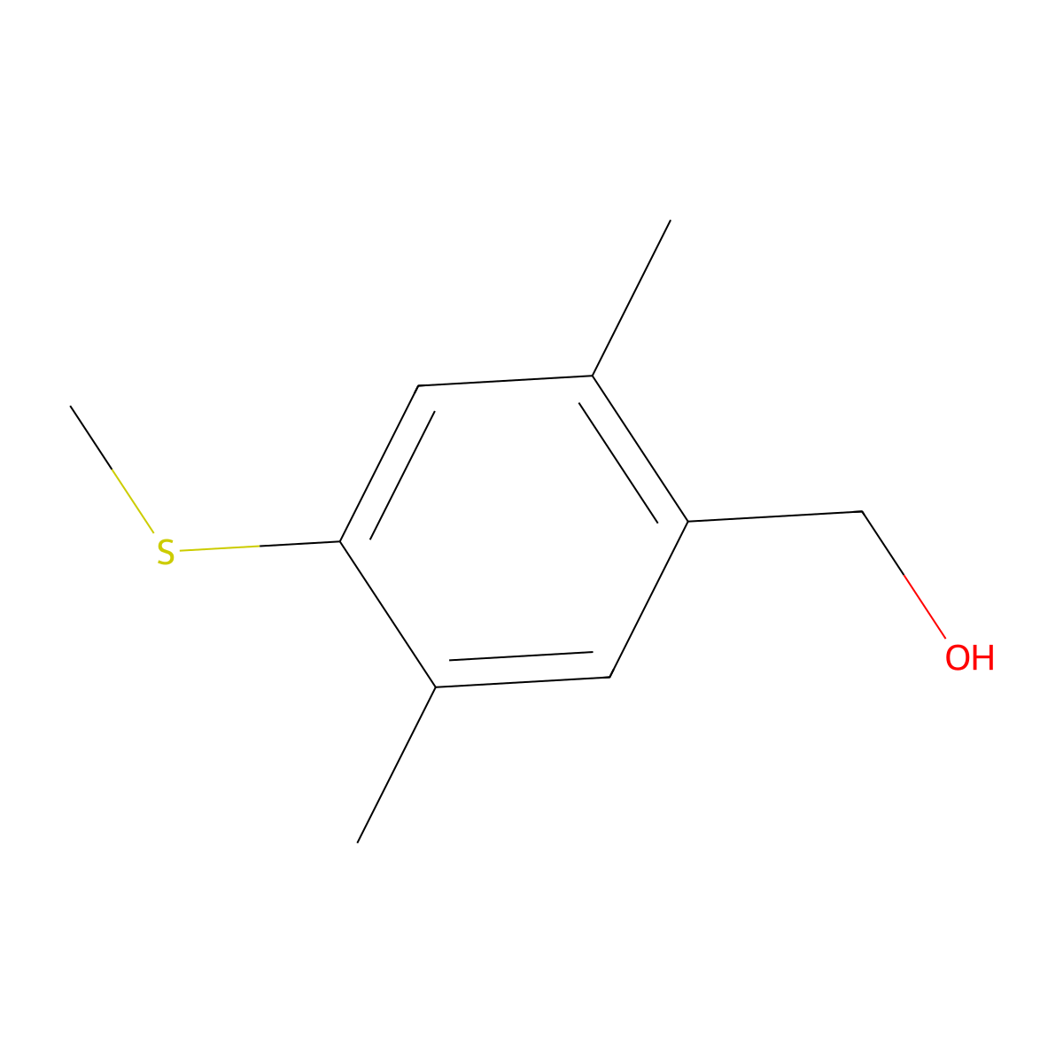 (2,5-Dimethyl-4-(methylthio)phenyl)methanol molecular structure, CAS 2918963-23-0