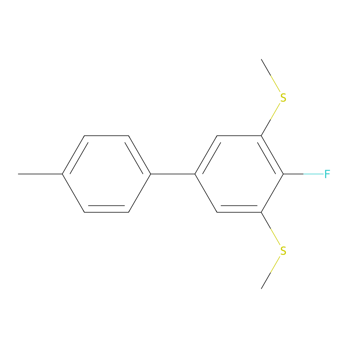(4-Fluoro-4'-methyl-[1,1'-biphenyl]-3,5-diyl)bis(methylsulfane) molecular structure, CAS 2918963-40-1