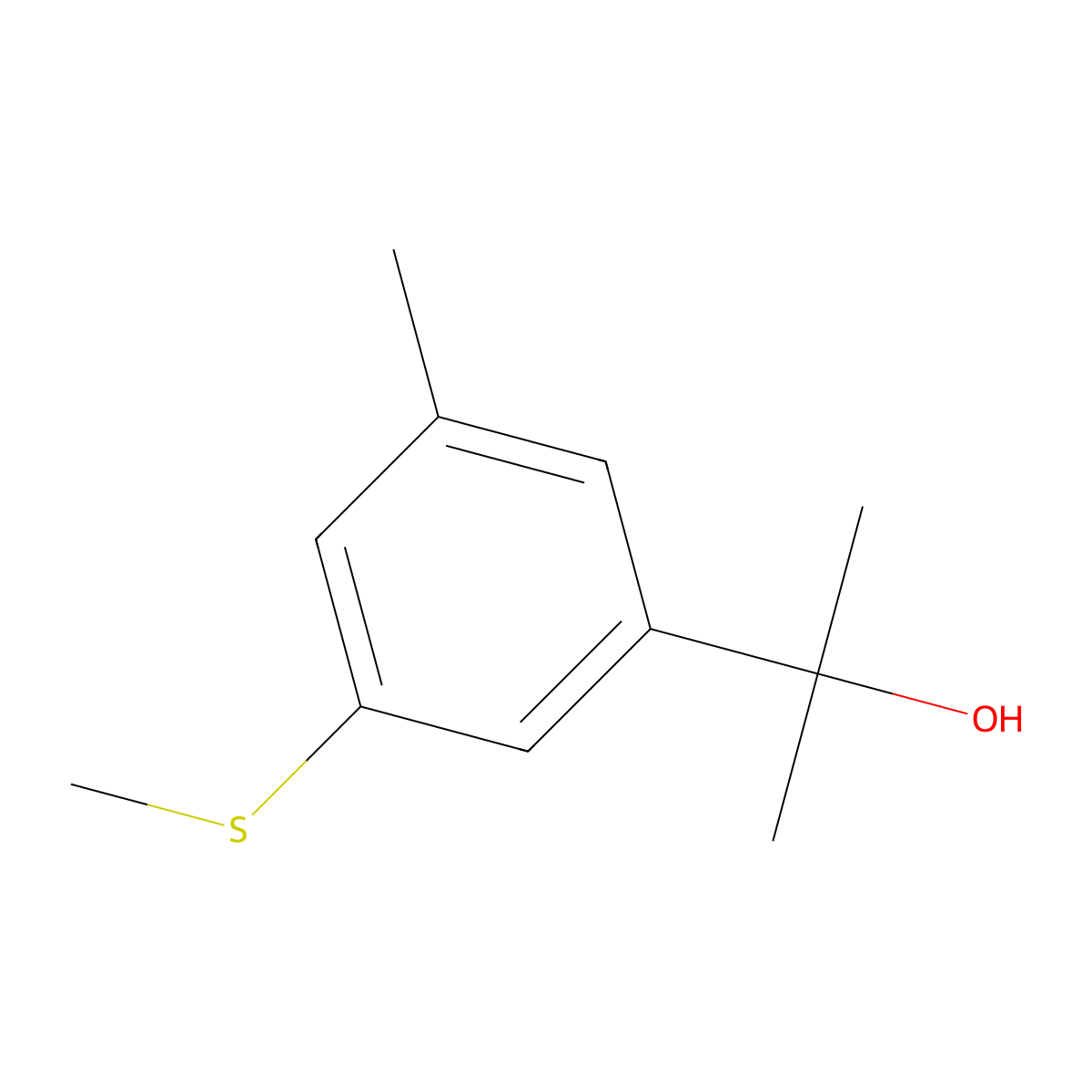 2-(3-Methyl-5-(methylthio)phenyl)propan-2-ol molecular structure, CAS 2918963-79-6