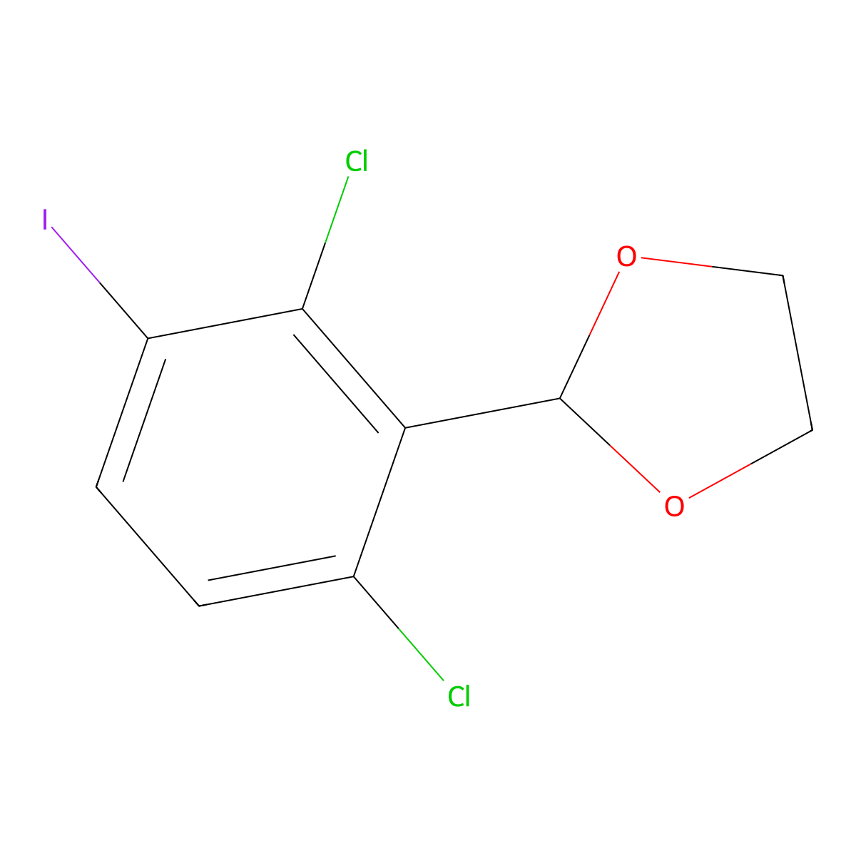 2-(2,6-Dichloro-3-iodophenyl)-1,3-dioxolane molecular structure, CAS 2918963-81-0