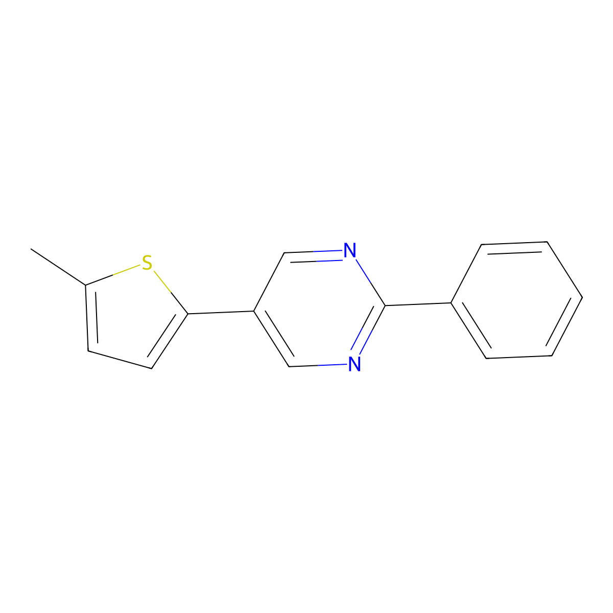 5-(5-Methylthiophen-2-yl)-2-phenylpyrimidine molecular structure, CAS 2918963-93-4