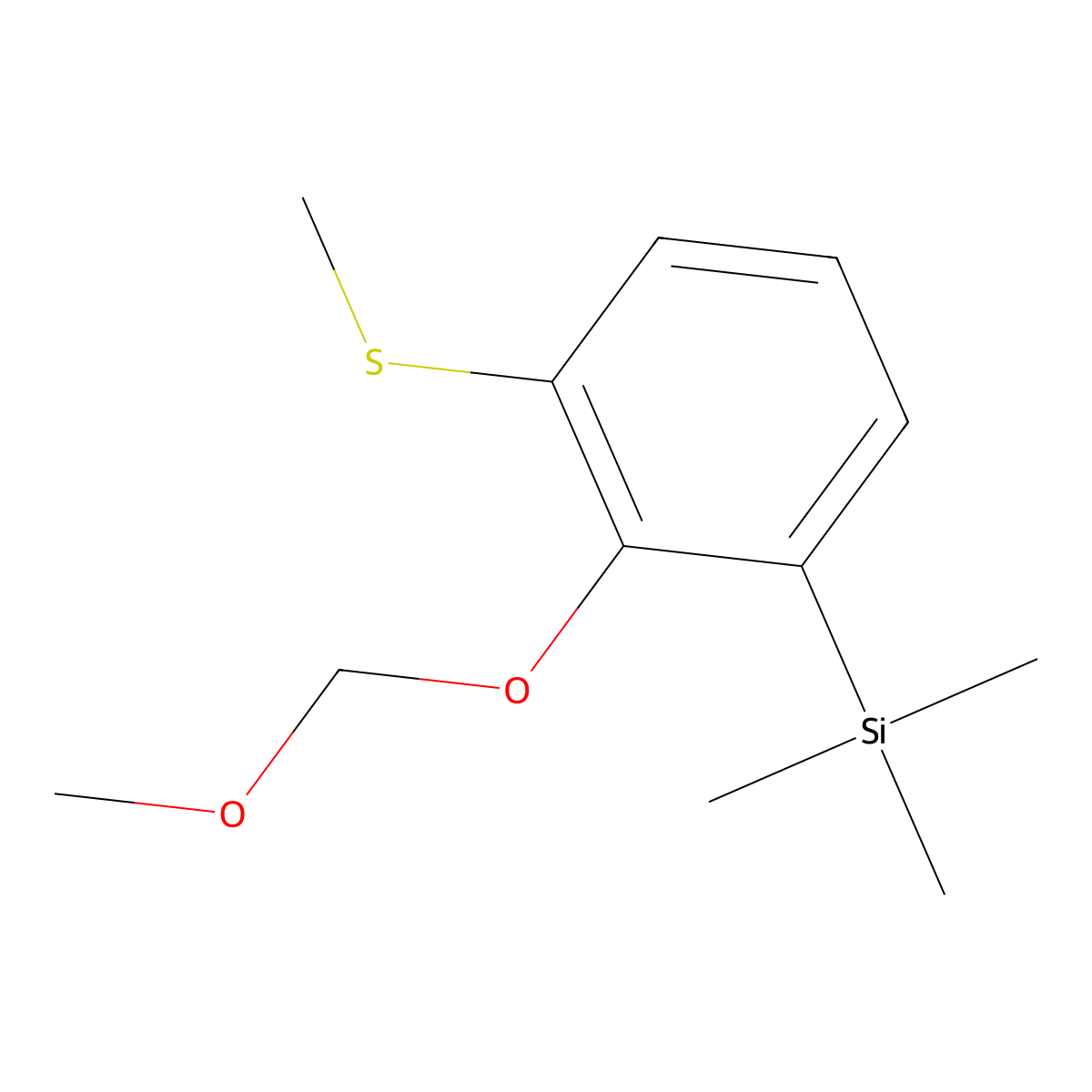 (2-(Methoxymethoxy)-3-(methylthio)phenyl)trimethylsilane molecular structure, CAS 2918964-01-7