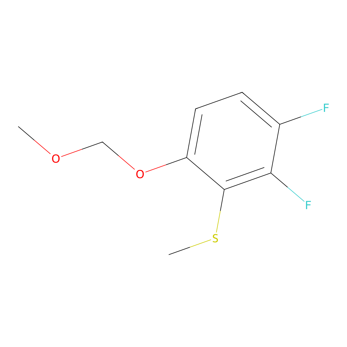 (2,3-Difluoro-6-(methoxymethoxy)phenyl)(methyl)sulfane molecular structure, CAS 2918964-22-2