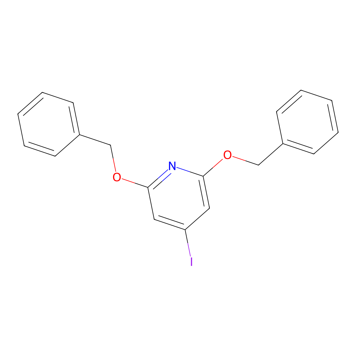 2,6-Bis(benzyloxy)-4-iodopyridine molecular structure, CAS 2918964-40-4