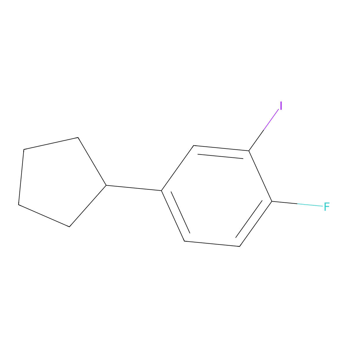 4-Cyclopentyl-1-fluoro-2-iodobenzene molecular structure, CAS 2918964-67-5