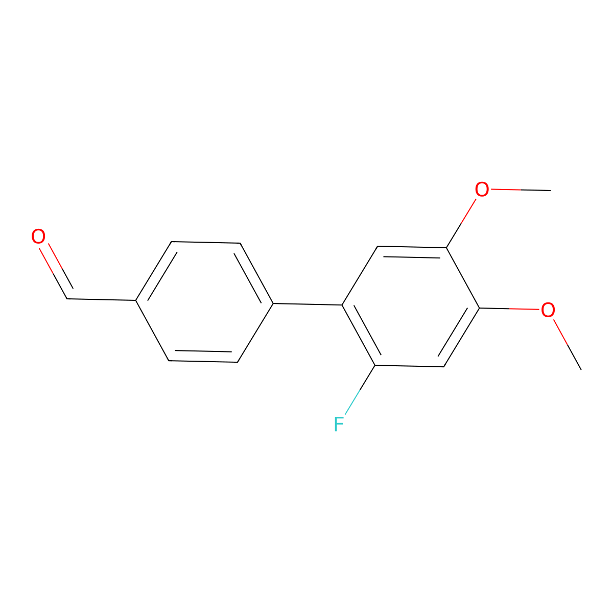 2'-Fluoro-4',5'-dimethoxy-[1,1'-biphenyl]-4-carbaldehyde molecular structure, CAS 2918964-72-2
