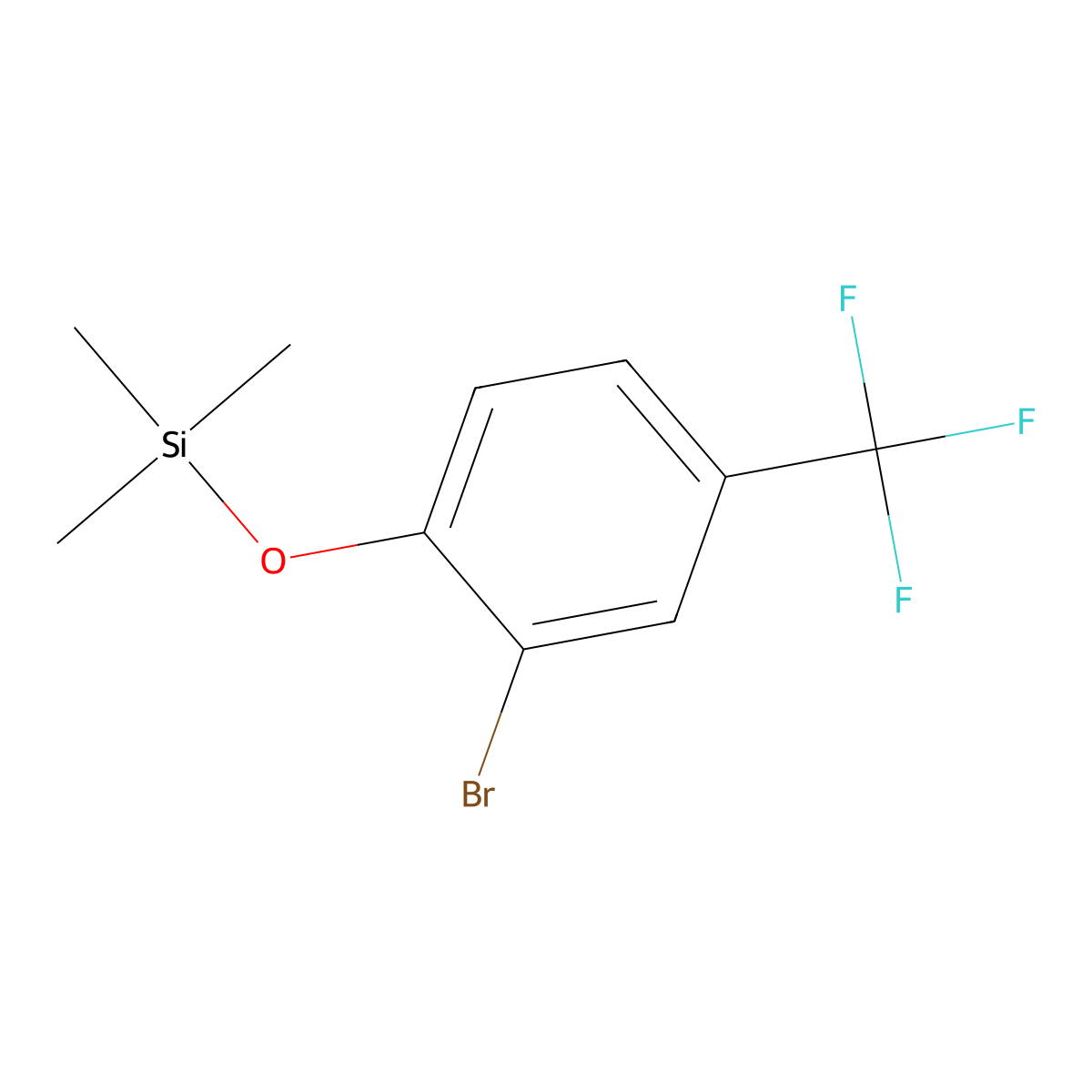 [2-Bromo-4-(trifluoromethyl)phenoxy]trimethylsilane molecular structure, CAS 2918964-74-4