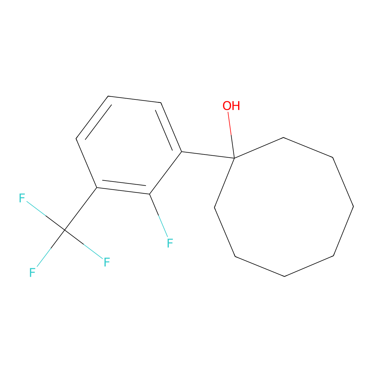 1-(2-Fluoro-3-(trifluoromethyl)phenyl)cyclooctanol molecular structure, CAS 2918964-76-6