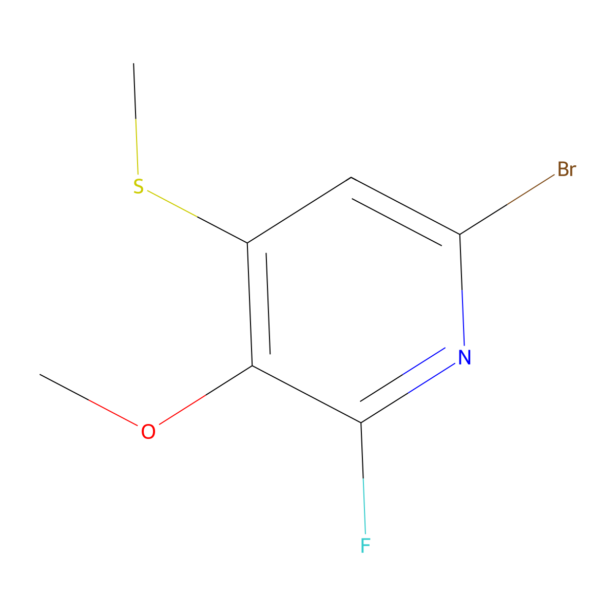 6-Bromo-2-fluoro-3-methoxy-4-(methylthio)pyridine molecular structure, CAS 2918965-05-4