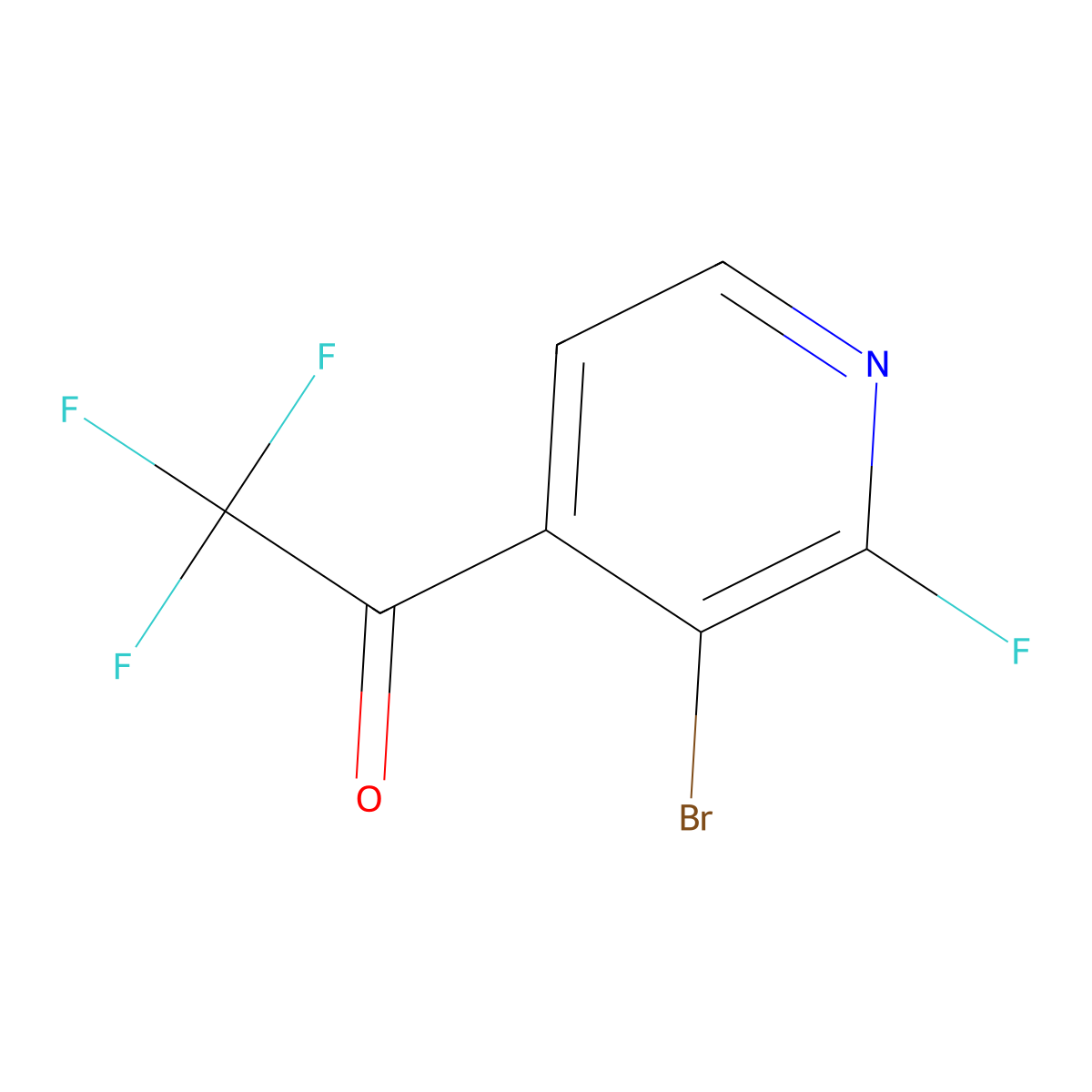 1-(3-Bromo-2-fluoropyridin-4-yl)-2,2,2-trifluoroethanone molecular structure, CAS 2918965-20-3