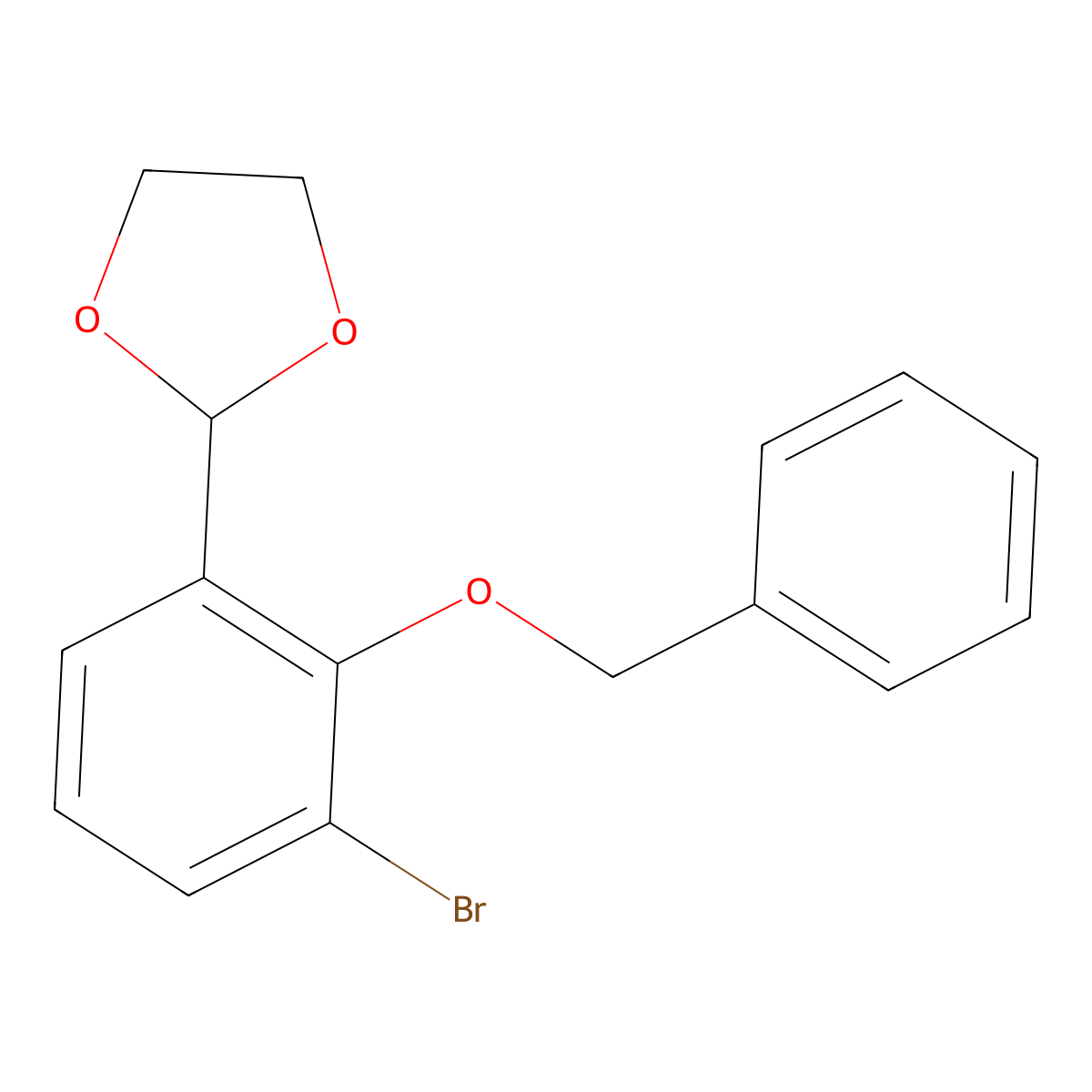 2-(2-(BenZyloxy)-3-bromophenyl)-1,3-dioxolane molecular structure, CAS 2918965-23-6