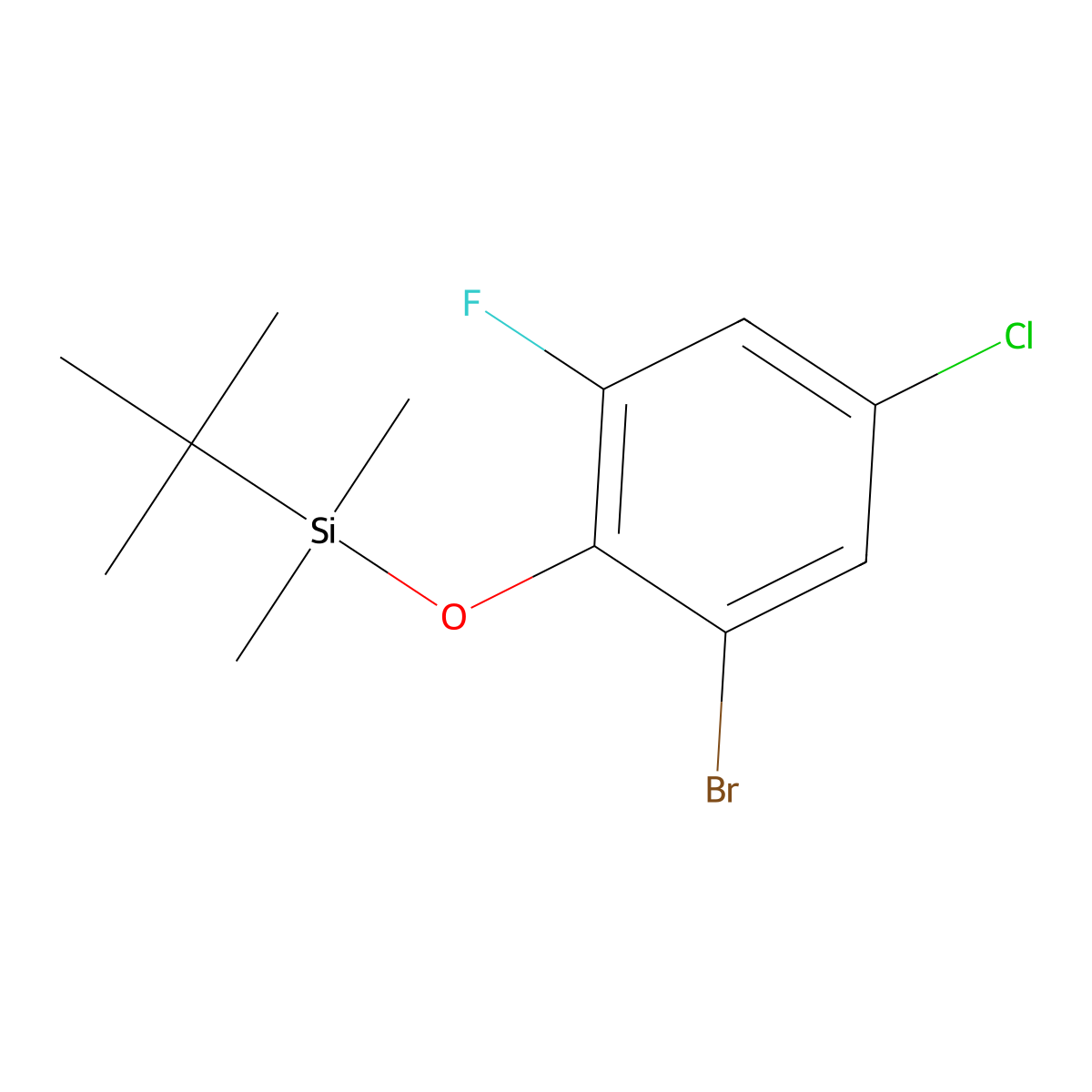 (2-Bromo-4-chloro-6-fluorophenoxy)(tert-butyl)dimethylsilane molecular structure, CAS 2918965-41-8