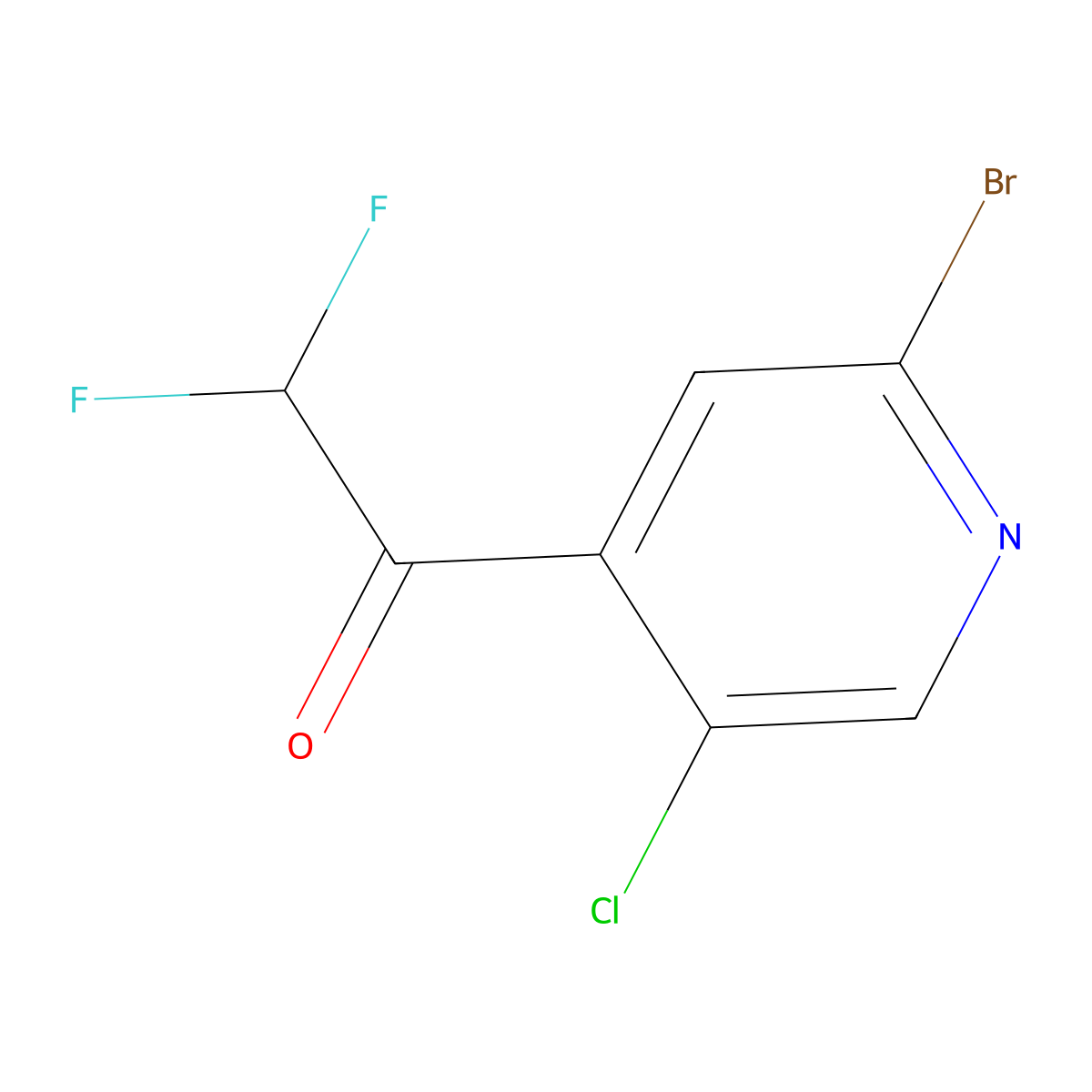 1-(2-Bromo-5-chloropyridin-4-yl)-2,2-difluoroethanone molecular structure, CAS 2918965-44-1