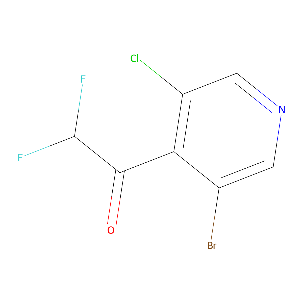 1-(3-Bromo-5-chloropyridin-4-yl)-2,2-difluoroethanone molecular structure, CAS 2918965-54-3