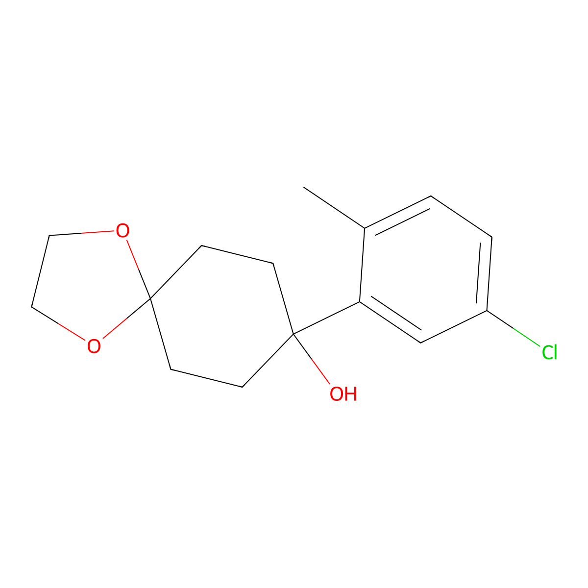 8-(5-Chloro-2-methylphenyl)-1,4-dioxaspiro[4.5]decan-8-ol molecular structure, CAS 2918965-64-5